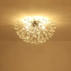 Luxury Bloom Dandelion Crystal Semi Flush Mount