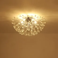 Luxury Bloom Dandelion Crystal Semi Flush Mount
