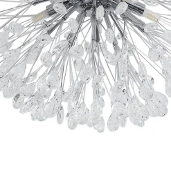 Luxury Bloom Dandelion Crystal Semi Flush Mount
