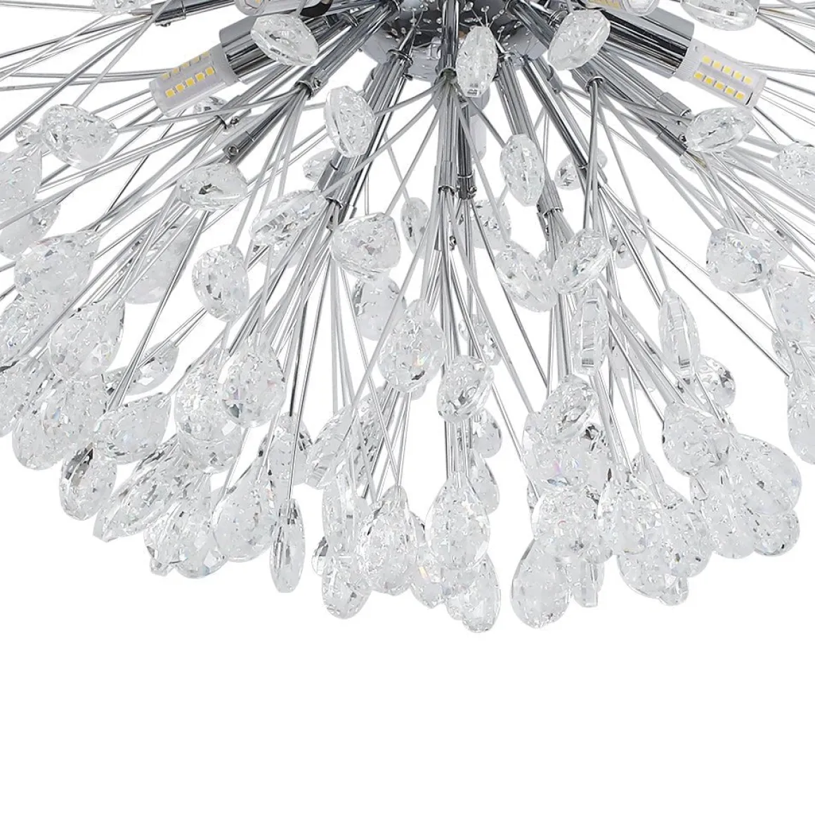 Luxury Bloom Dandelion Crystal Semi Flush Mount