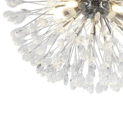 Luxury Bloom Dandelion Crystal Semi Flush Mount