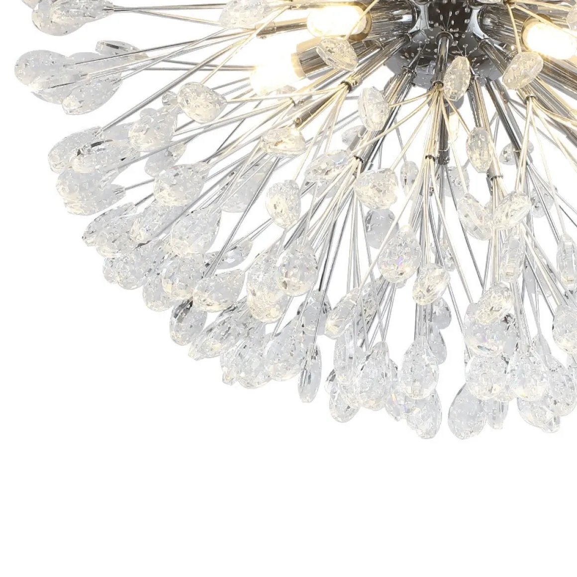 Luxury Bloom Dandelion Crystal Semi Flush Mount