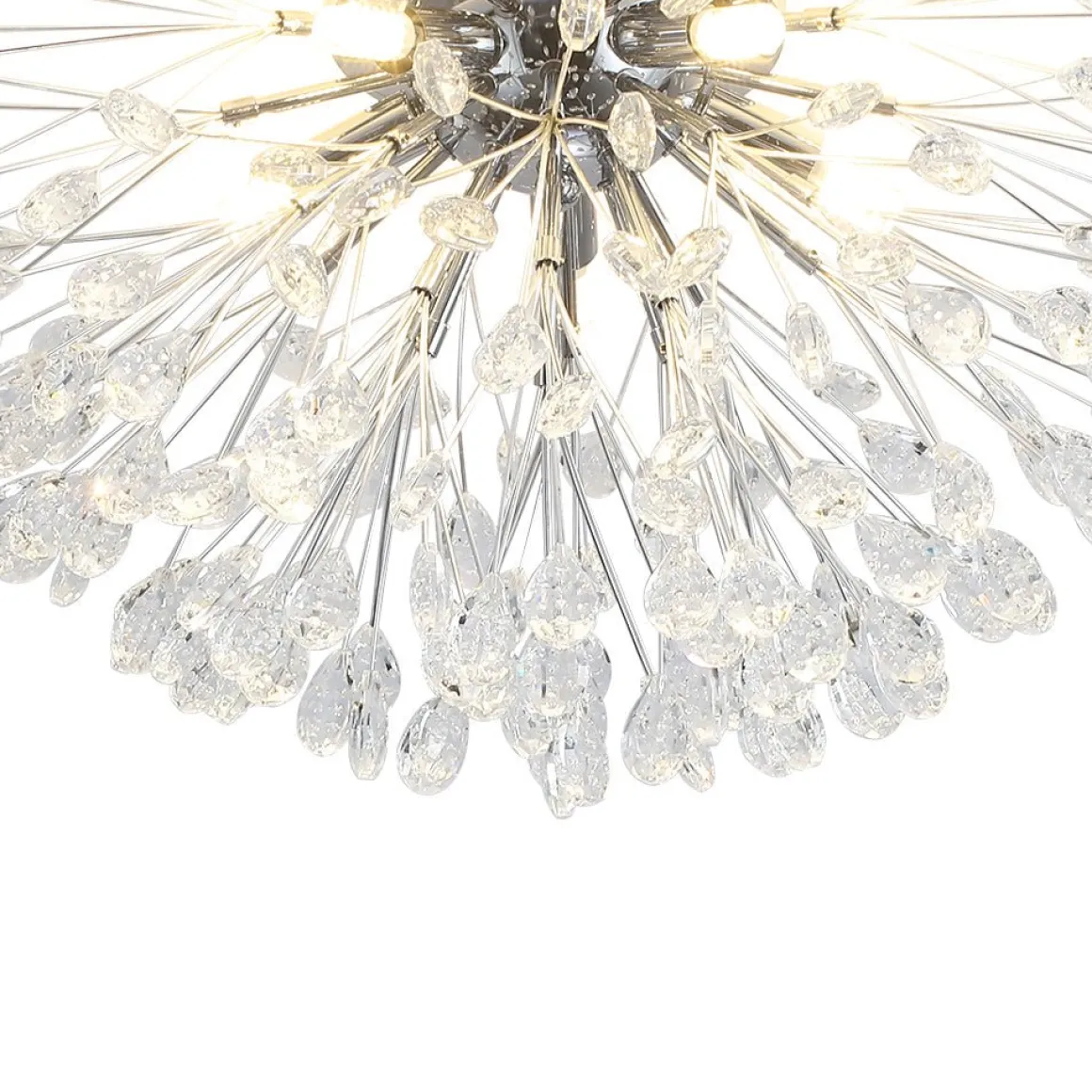 Luxury Bloom Dandelion Crystal Semi Flush Mount