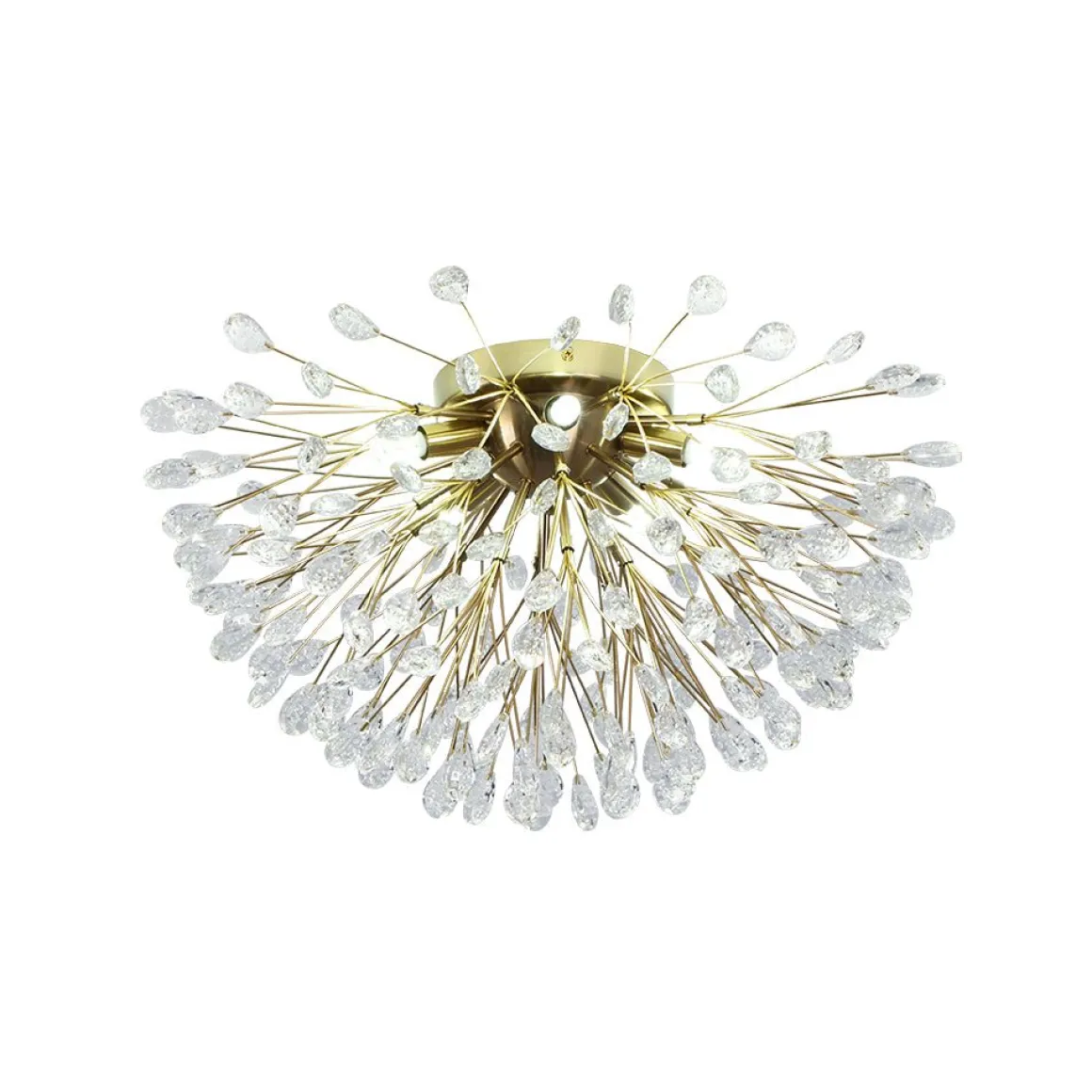 Luxury Bloom Dandelion Crystal Semi Flush Mount