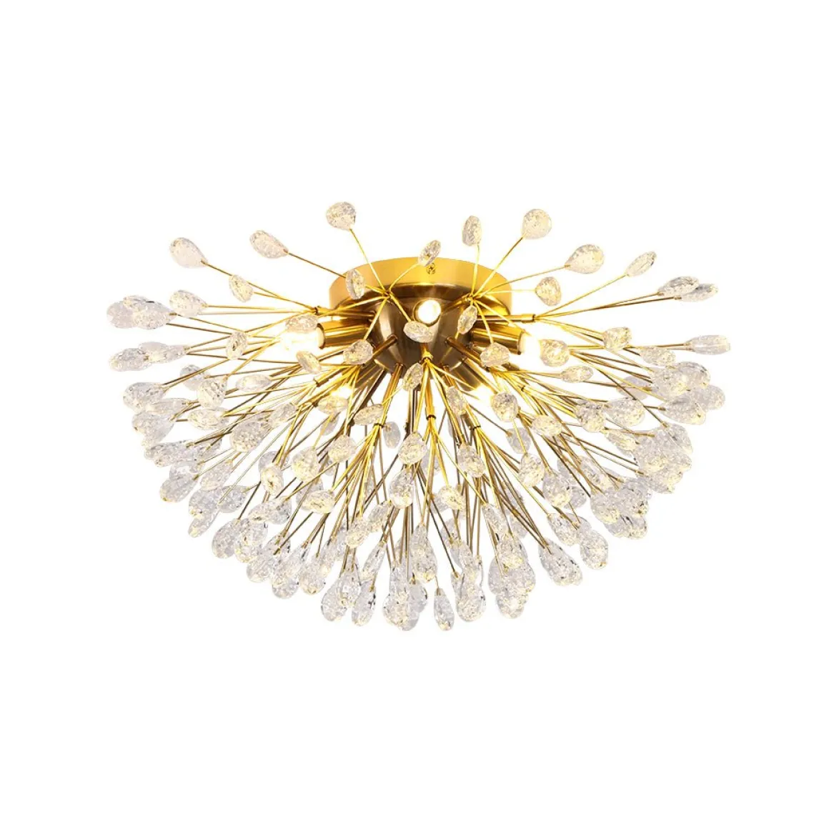 Luxury Bloom Dandelion Crystal Semi Flush Mount