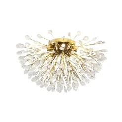 Luxury Bloom Dandelion Crystal Semi Flush Mount