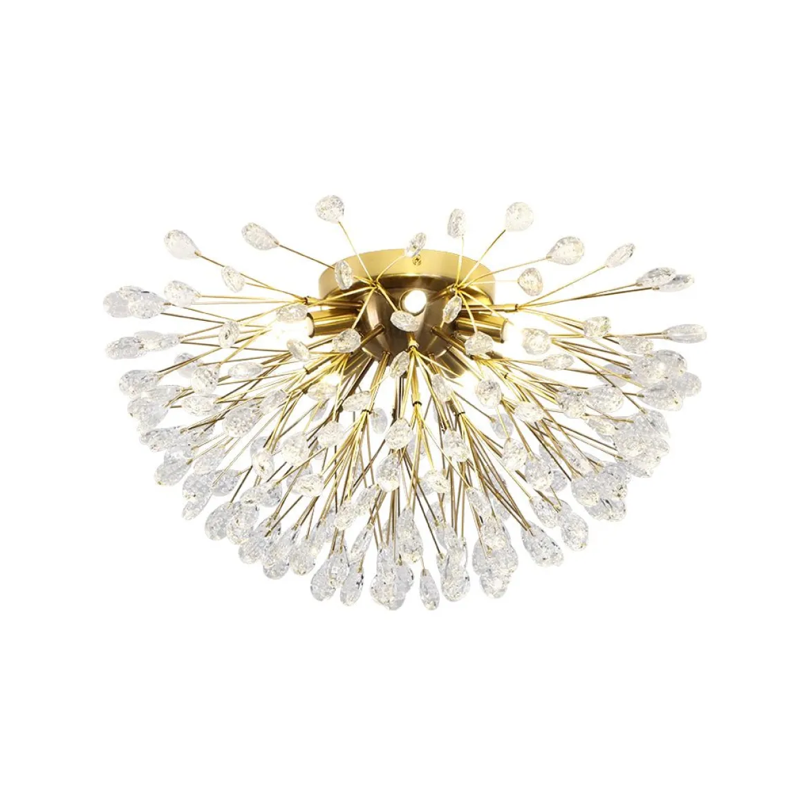 Luxury Bloom Dandelion Crystal Semi Flush Mount