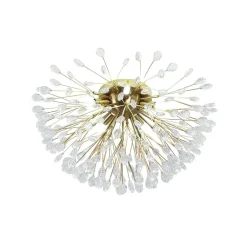 Luxury Bloom Dandelion Crystal Semi Flush Mount