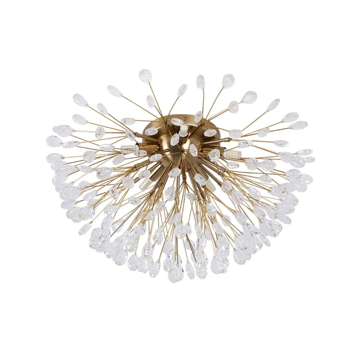 Luxury Bloom Dandelion Crystal Semi Flush Mount