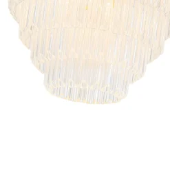 Luxury Cluster Glass Textured Tube Round Tiered Chandelier