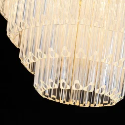 Luxury Cluster Glass Textured Tube Round Tiered Chandelier