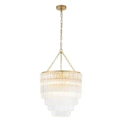 Luxury Cluster Glass Textured Tube Round Tiered Chandelier