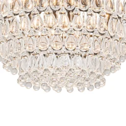 Luxury Glam Tiered Crystal Raindrop Round Chandelier