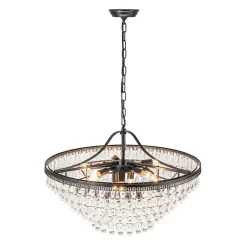 Luxury Glam Tiered Crystal Raindrop Round Chandelier