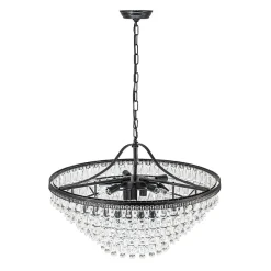 Luxury Glam Tiered Crystal Raindrop Round Chandelier