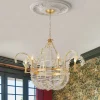 Luxury Gold Foiled Chic Antique Crystal Floral Chandelier