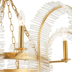 Luxury Gold Foiled Chic Antique Crystal Floral Chandelier
