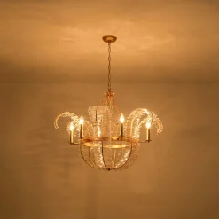 Luxury Gold Foiled Chic Antique Crystal Floral Chandelier