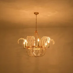Luxury Gold Foiled Chic Antique Crystal Floral Chandelier