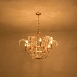 Luxury Gold Foiled Chic Antique Crystal Floral Chandelier