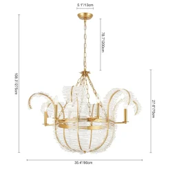 Luxury Gold Foiled Chic Antique Crystal Floral Chandelier