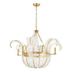 Luxury Gold Foiled Chic Antique Crystal Floral Chandelier