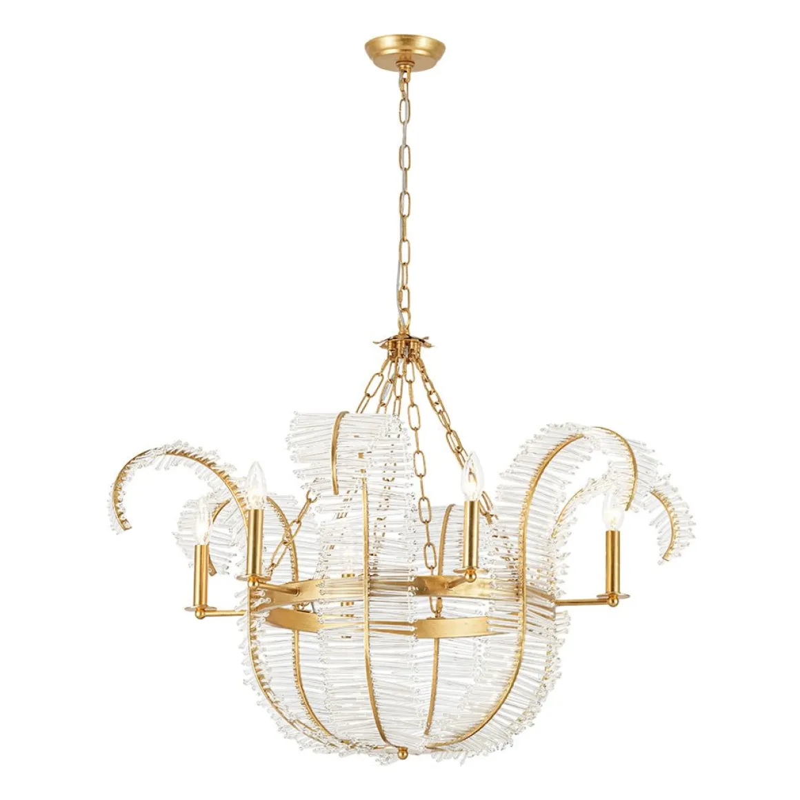 Luxury Gold Foiled Chic Antique Crystal Floral Chandelier
