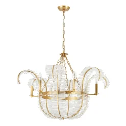 Luxury Gold Foiled Chic Antique Crystal Floral Chandelier