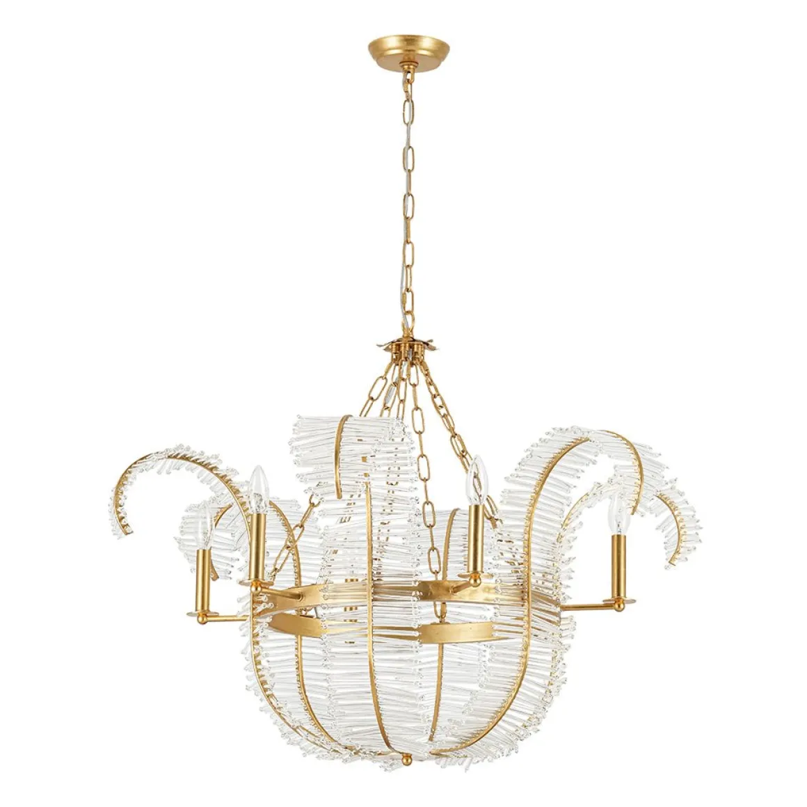 Luxury Gold Foiled Chic Antique Crystal Floral Chandelier