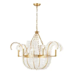 Luxury Gold Foiled Chic Antique Crystal Floral Chandelier