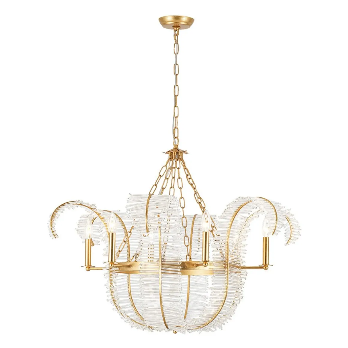Luxury Gold Foiled Chic Antique Crystal Floral Chandelier