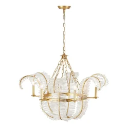 Luxury Gold Foiled Chic Antique Crystal Floral Chandelier