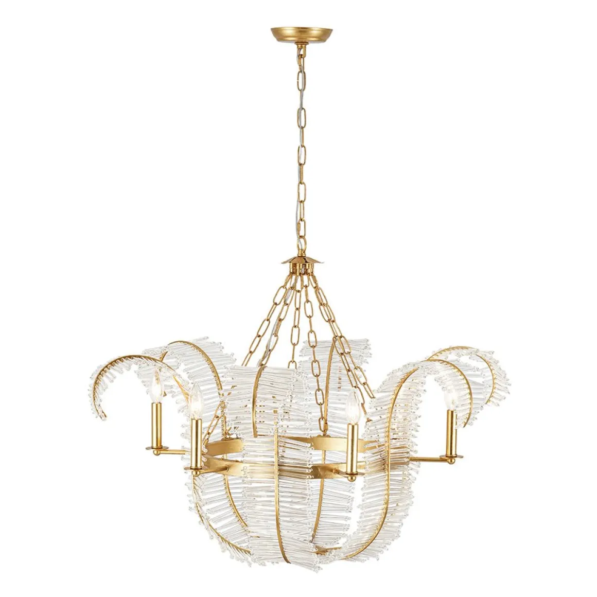 Luxury Gold Foiled Chic Antique Crystal Floral Chandelier
