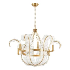 Luxury Gold Foiled Chic Antique Crystal Floral Chandelier