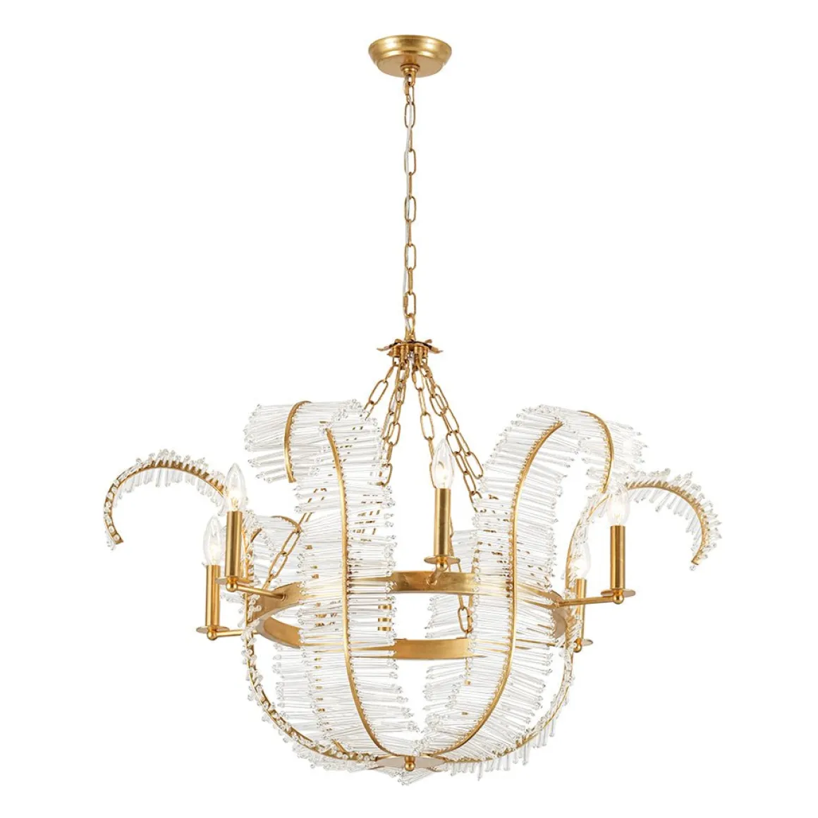 Luxury Gold Foiled Chic Antique Crystal Floral Chandelier