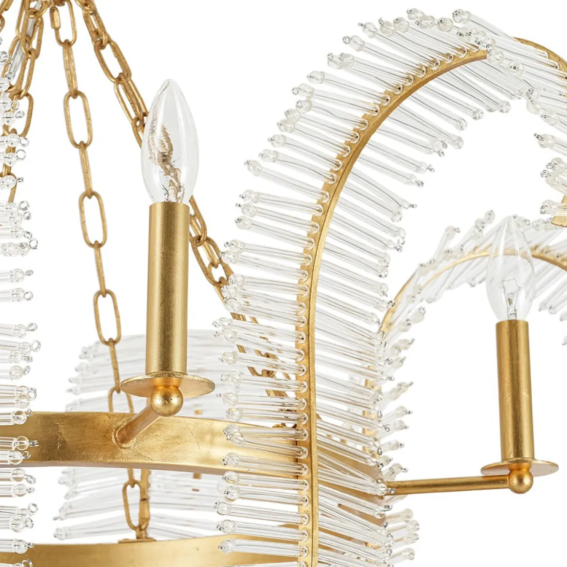 Luxury Gold Foiled Chic Antique Crystal Floral Chandelier