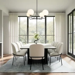Luxury 4-Light Shine Opal Glass Globe Sputnik Chandelier