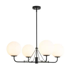 Luxury 4-Light Shine Opal Glass Globe Sputnik Chandelier