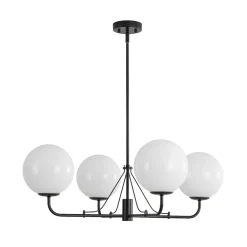 Luxury 4-Light Shine Opal Glass Globe Sputnik Chandelier
