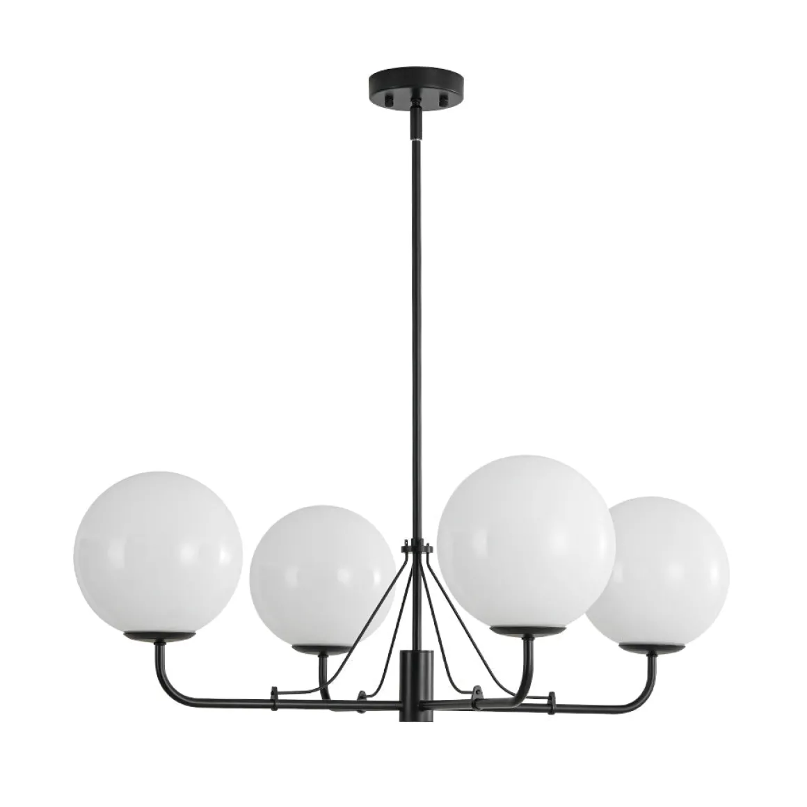 Luxury 4-Light Shine Opal Glass Globe Sputnik Chandelier