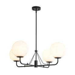 Luxury 4-Light Shine Opal Glass Globe Sputnik Chandelier