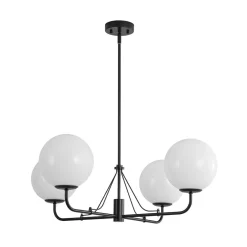 Luxury 4-Light Shine Opal Glass Globe Sputnik Chandelier