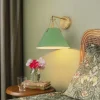 Macaron Brass Green 1-Light Iron Conical Wall Sconce