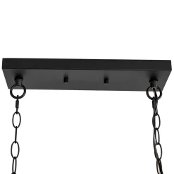 Matte Black 5-Light Cross Framed Box Kitchen Island Chandelier