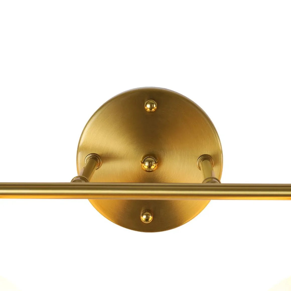Mid-Century Brass 4-Light Glass Globe Vanity Sconce