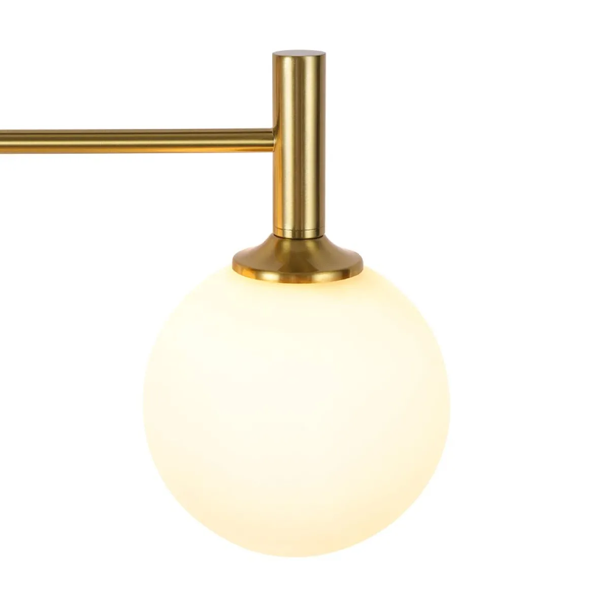 Mid-Century Brass 4-Light Glass Globe Vanity Sconce