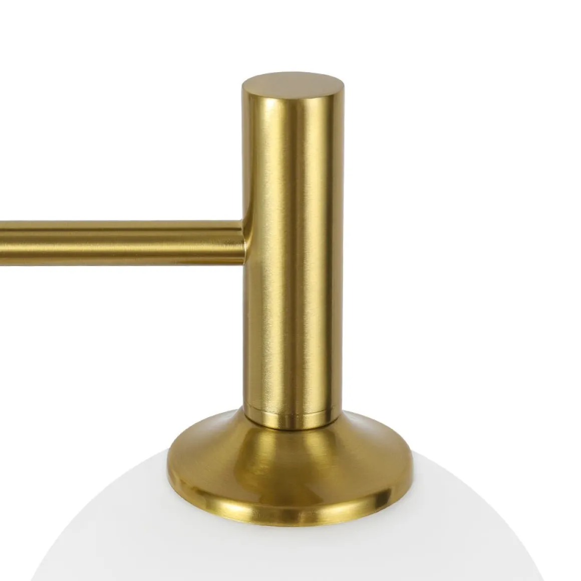 Mid-Century Brass 4-Light Glass Globe Vanity Sconce
