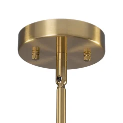 Mid-Century Brass 1-light Shine Opal Glass Globe Pendant