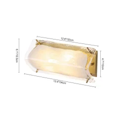 Mid-Century Brass White Glazed Glass Linear Wall Sconce