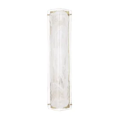 Mid-Century Brass White Glazed Glass Linear Wall Sconce